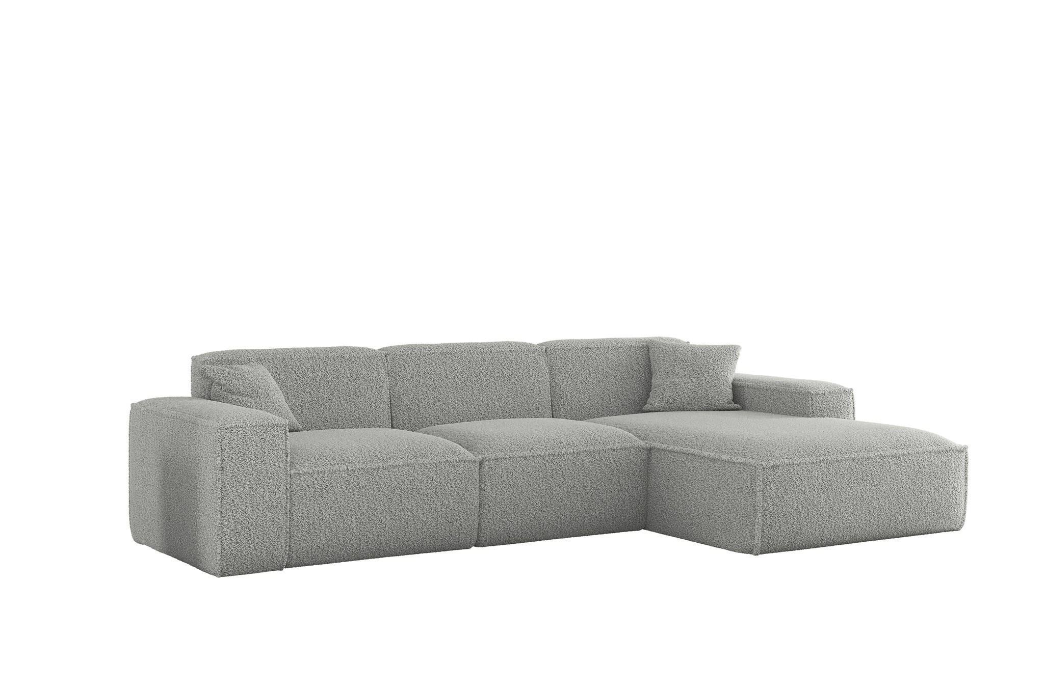ECKSOFA Celes Premium In Sven - Hellgrau, Holzwerkstoff/Textil (266/165cm) - Fun Möbel
