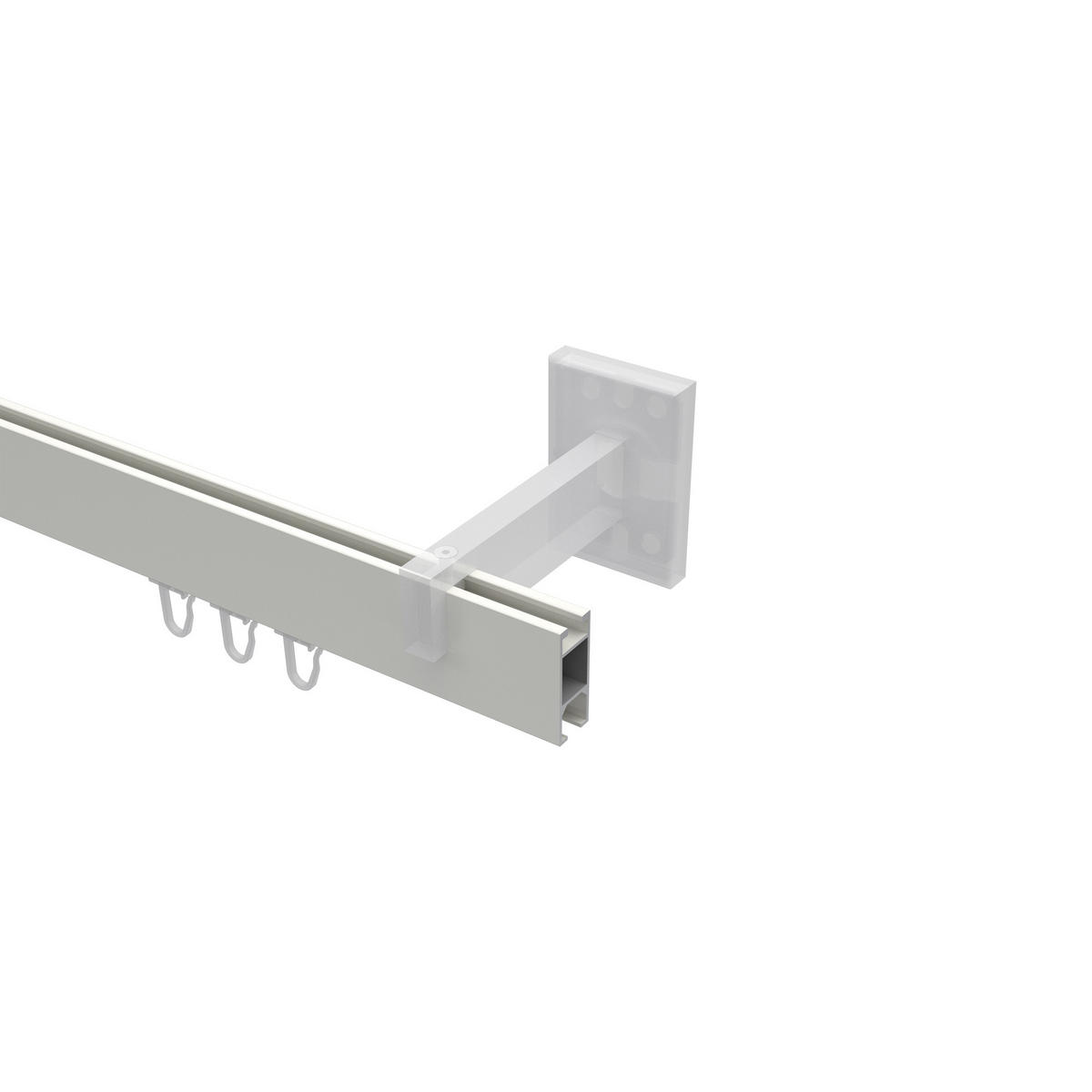 INNENLAUF-GARDINENSTANGEN-SET Smartline Lox 200 cm, 1-läufig, 14x35 mm Weiß - Weiß, Metall (200cm) - INTERDECO