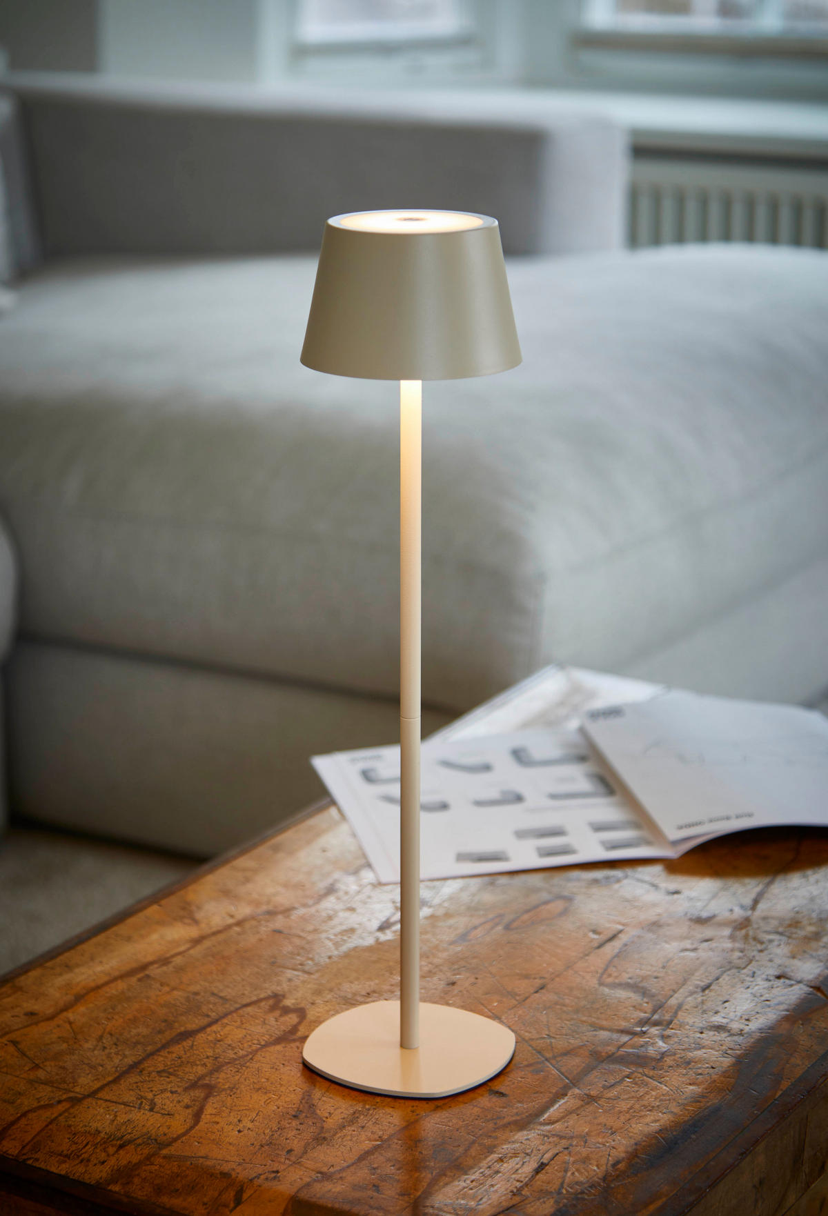 LED Tischlampe 3 in 1 Beige max. 45cm hoch - Beige, Metall (11/11/45cm) - Northpoint