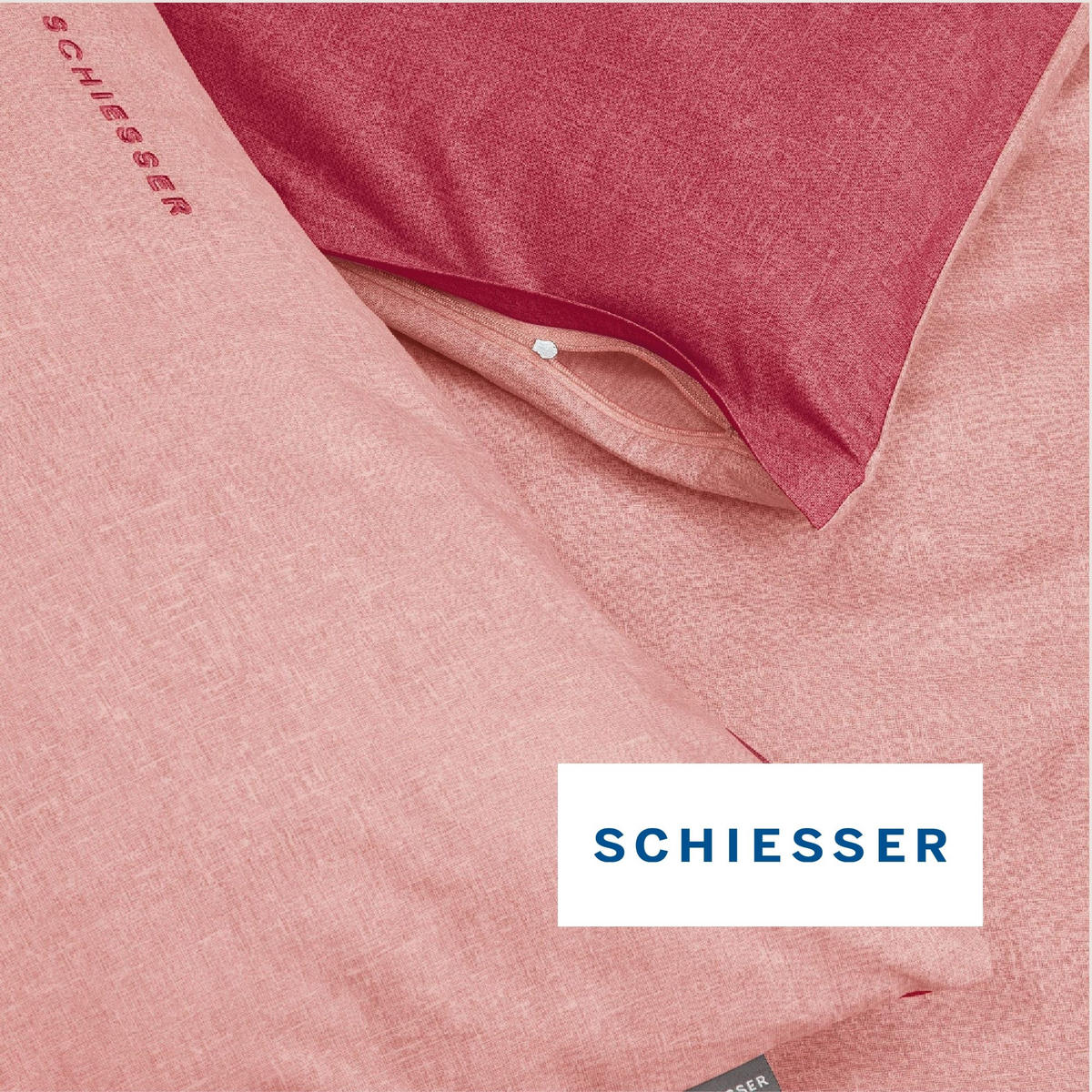 BETTWÄSCHESET Doubleface - Renforcé - 2-teilig - 155 x 220 cm - Rosa - Rosa, Textil (155/220cm) - SCHIESSER