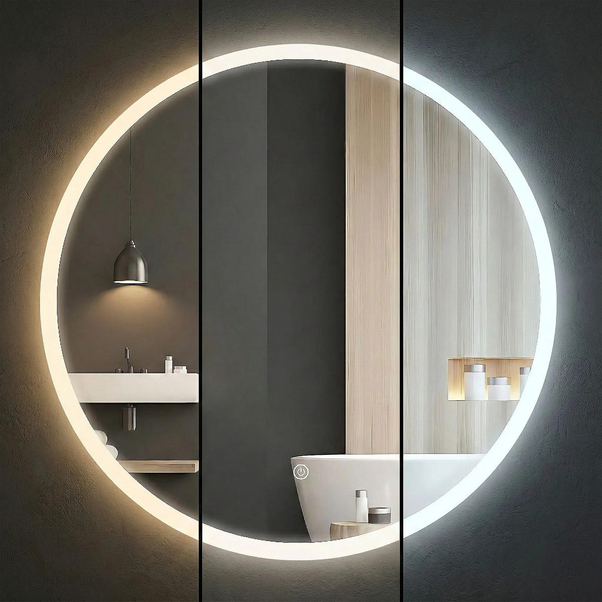 SPIEGEL Rea Led 100cm Ffj100 - Transparent, Glas (100/100/2cm) - REA