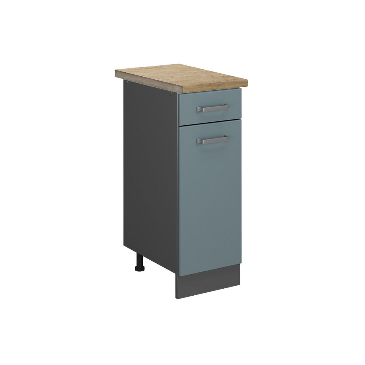 KÜCHENUNTERSCHRANK R-Line Blau-Grau 30 cm, AP Eiche - Anthrazit/Blaugrau, Holzwerkstoff (30/81.6/60cm) - Vicco