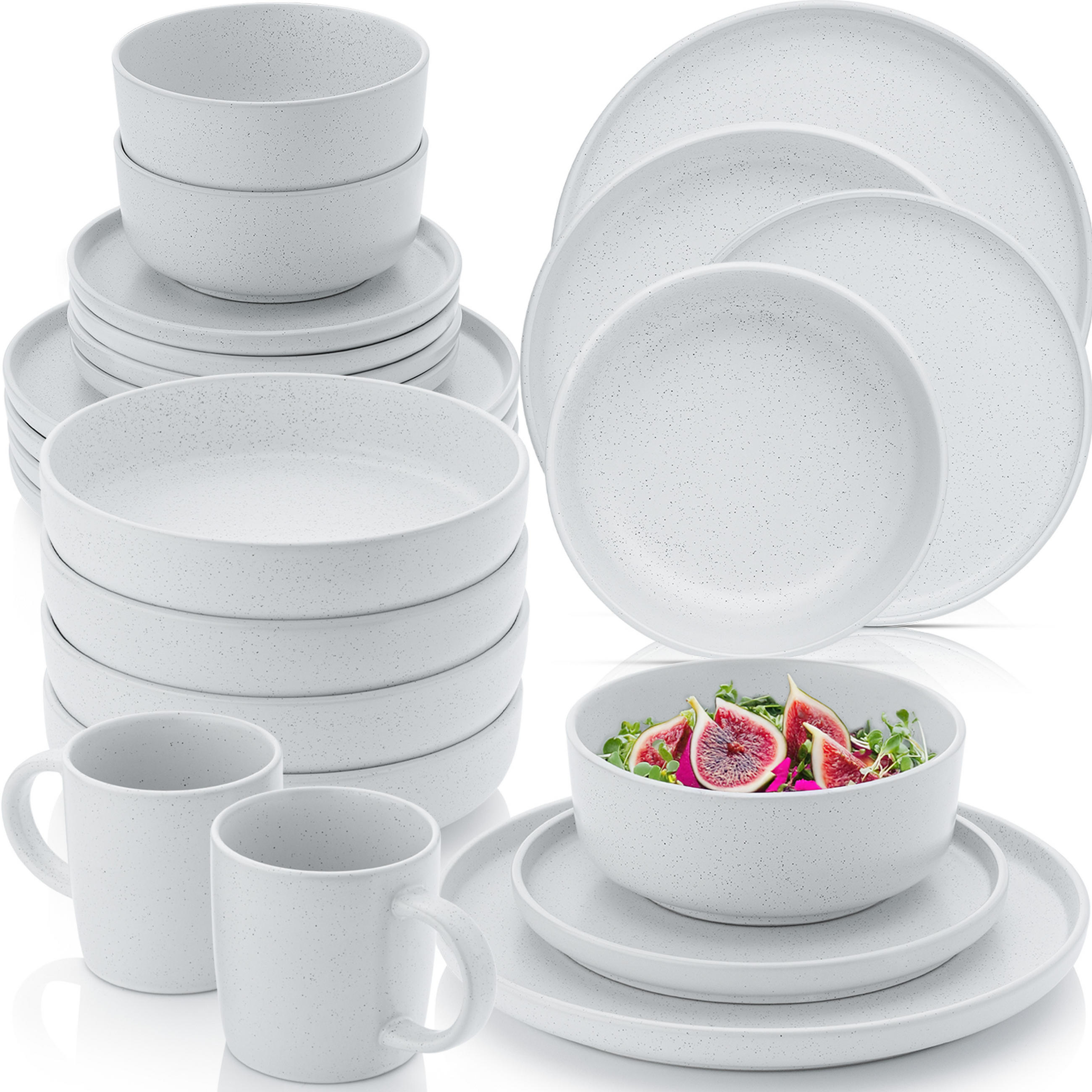 KOMBISERVICE LEEDS FROST - 30 teilig aus Steingut - Weiß, Stein (26.5/9.5/26.5cm) - Sänger