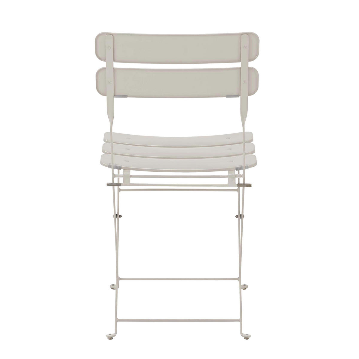 GARTENSTUHL 2-tlg., Weiß - Beige, Metall (42/81/48cm) - Oviala