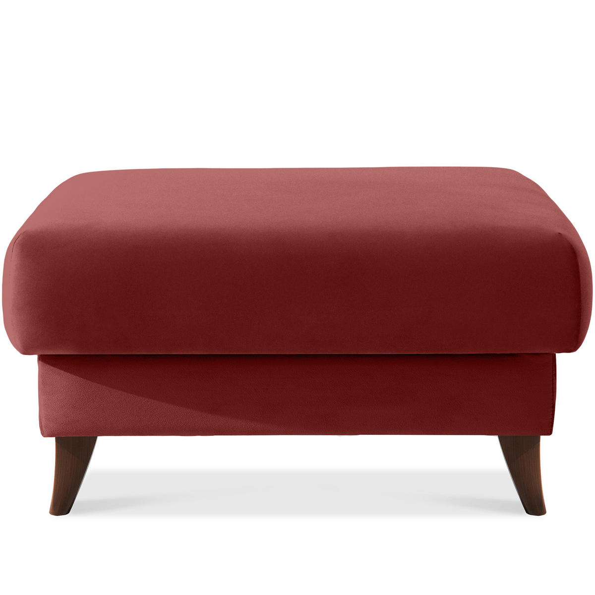 HOCKER GUSTAVO Velours, Bordeaux - Bordeaux, Holz/Holzwerkstoff (92/49/92cm) - KONSIMO®