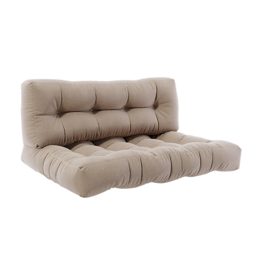 PALETTENKISSEN SET Flocken Sand 120 x 80 cm 2 Teile - Sandfarben, Textil (120/80/15cm) - Vicco