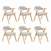 ESSZIMMERSTUHL klappbar 6er-Set Massivholz Leinen Grau - Grau, Holz (66.5/76/63.5cm) - Meubliv