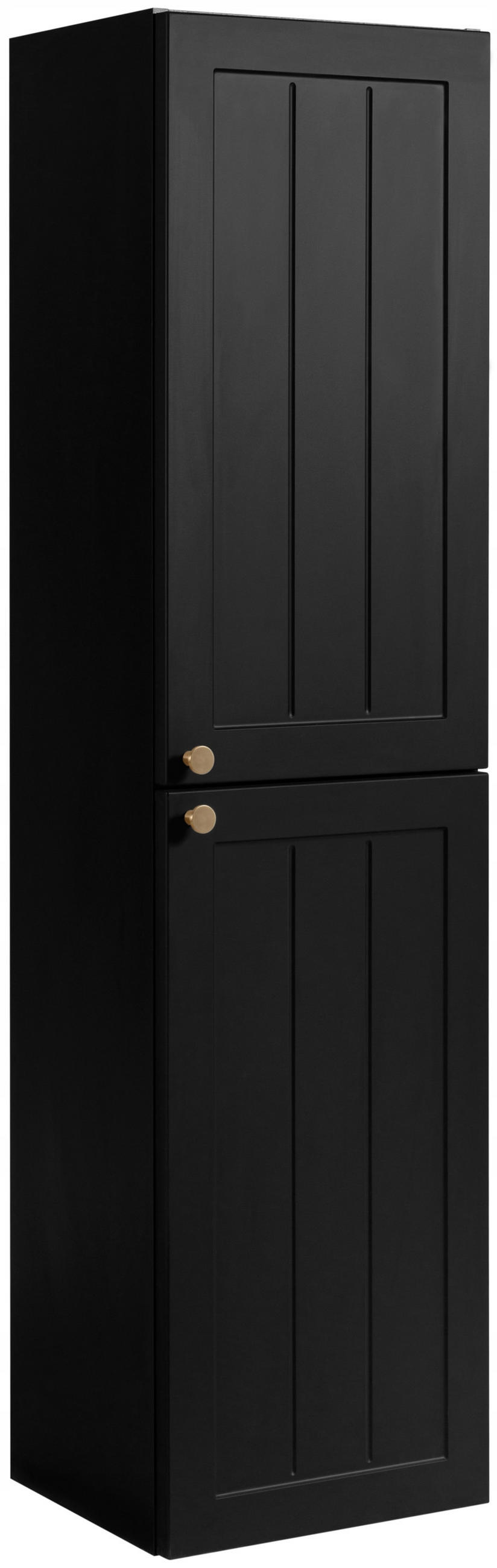 WASCHBECKUNTERSCHRANK + HÄNGESÄULE GUSTO 60cm Matt schwarz - Schwarz, Holzwerkstoff (60/58/46cm) - Rodan