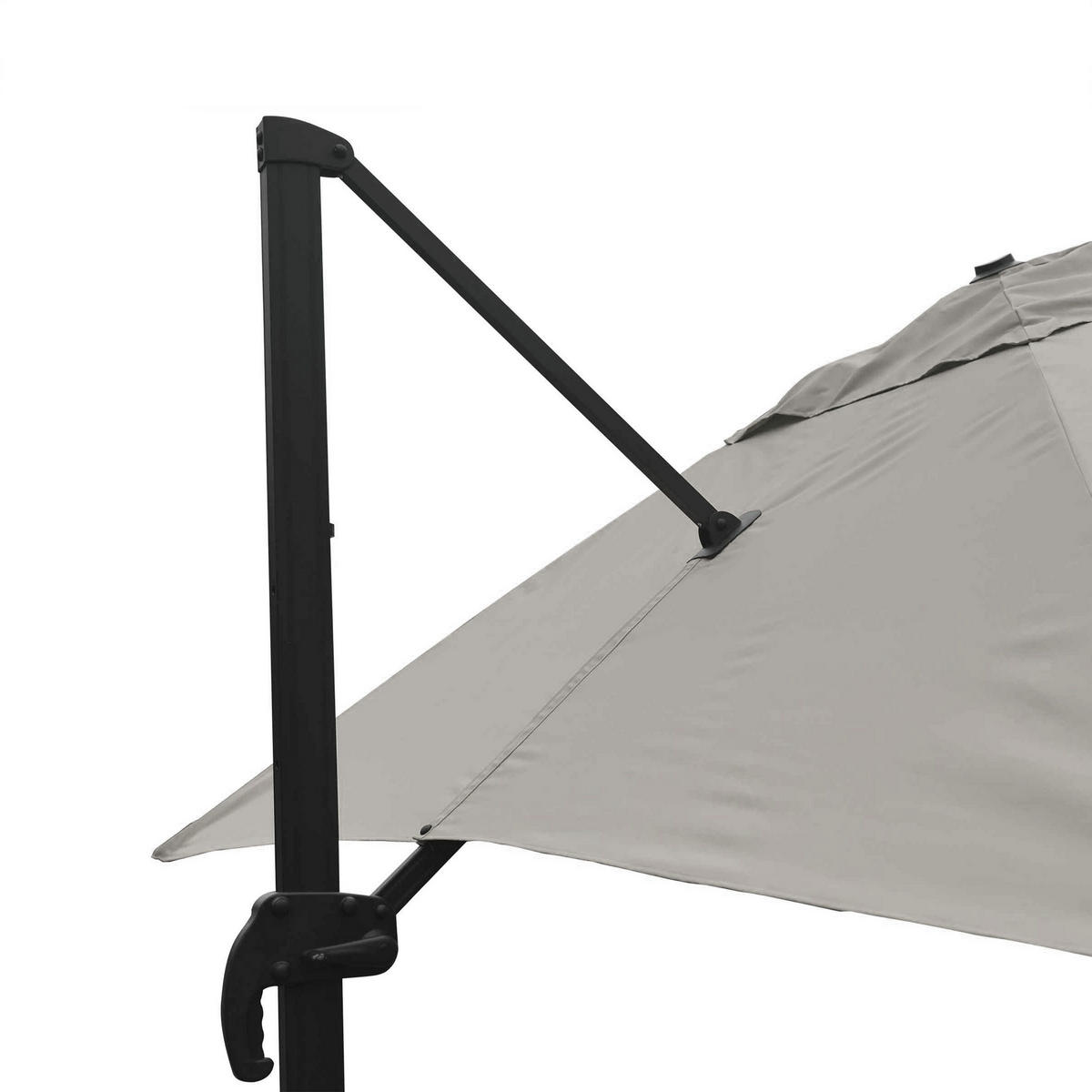 SONNENSCHIRM 3x3m mit 4 Gewichtsplatten, Taupe - Taupe, Metall (300/300cm) - Oviala