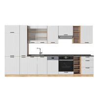 KUHINJA Fame-Line Bela podeželska hiša 355 cm , DP Antracit - bela/medeni hrast, leseni material (355/206.8/60cm) - Vicco