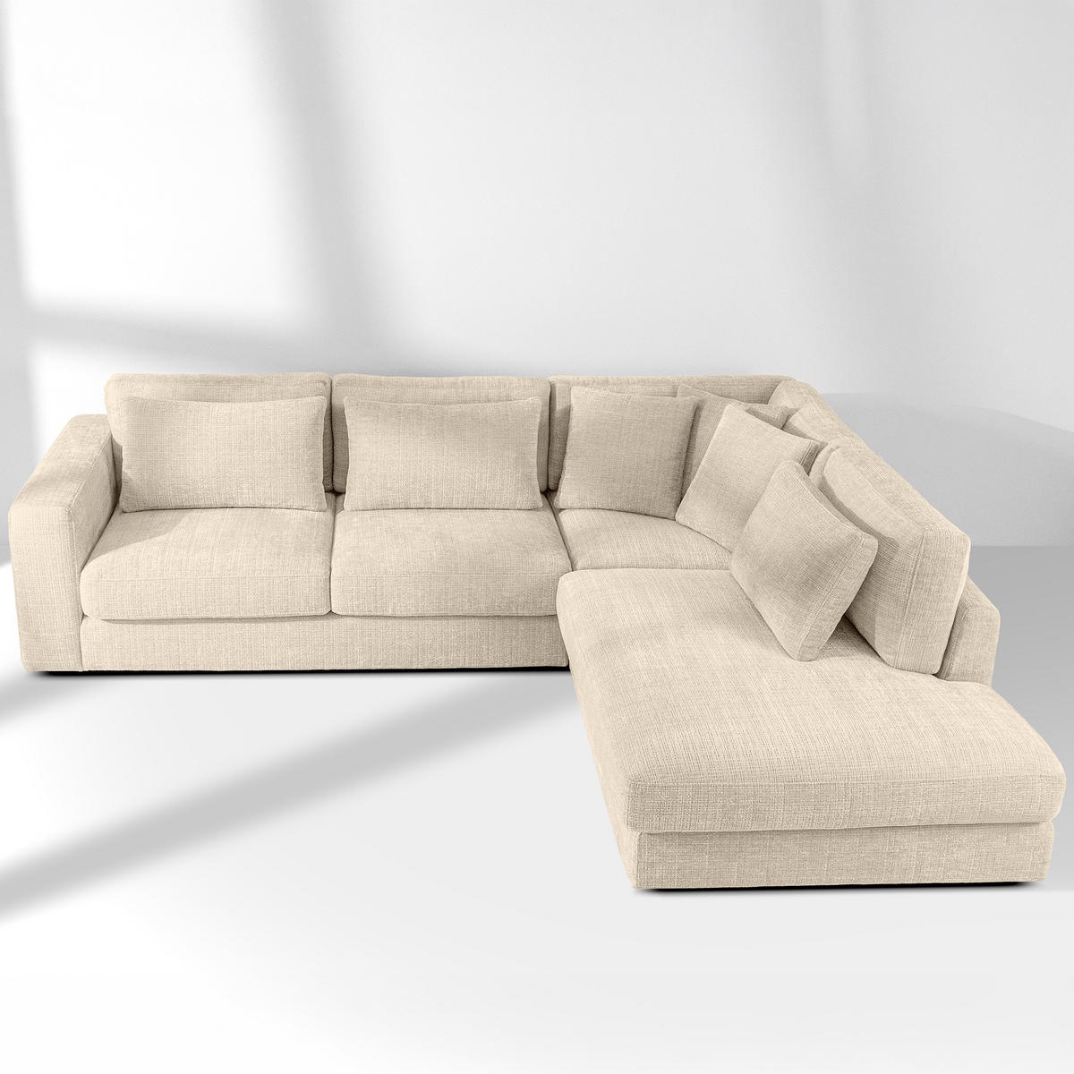ECKSOFA rechts VERUS - Creme, Holz/Holzwerkstoff (297/248cm) - KONSIMO®