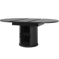 ESSTISCH Ausziehbar Schwarz mit Stauraum 118-158/118/76 cm - Schwarz, Holz (118/118/76.8cm) - Oxeza