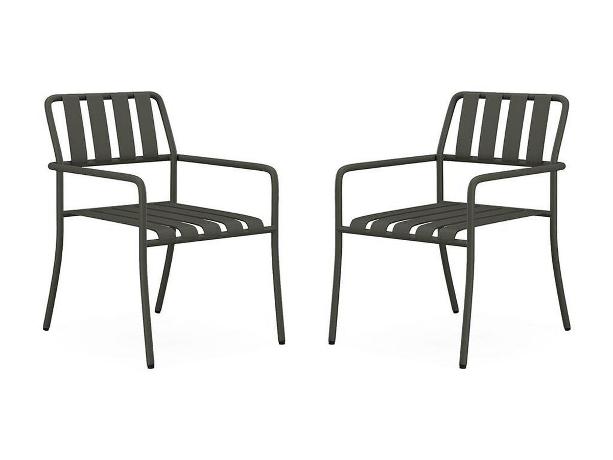 GARTENSESSEL stapelbar 2er-Set - Metall - Anthrazitgrau - BIRMOS von MYLIA - Anthrazit, Metall (56/81.5/65cm) - Vente-Unique