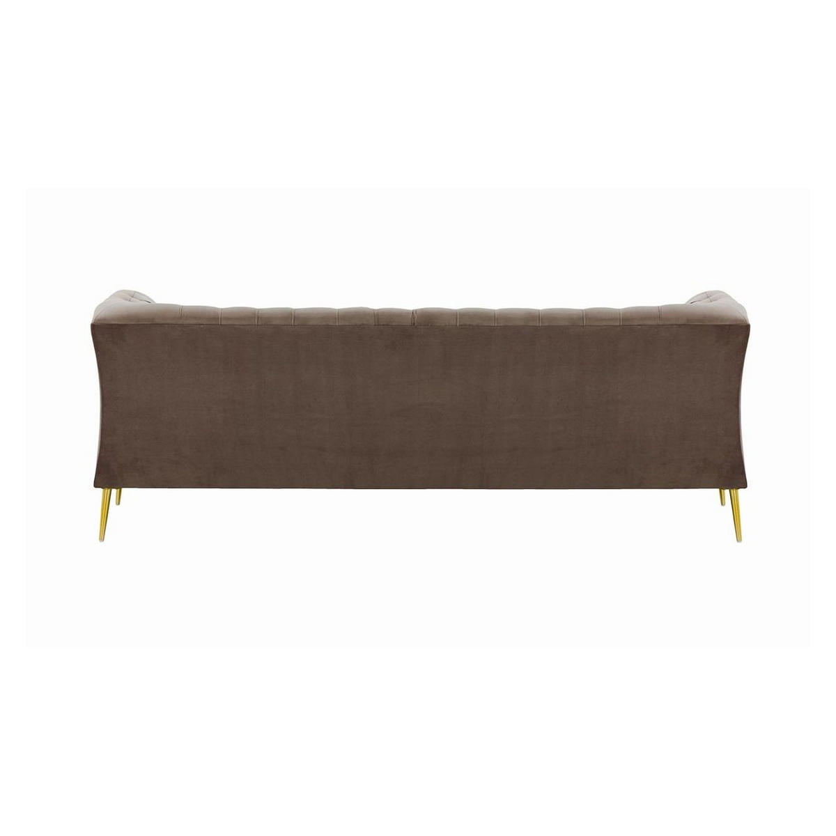 2,5-SITZER-SOFA Chesterfield Modern-Velluto 17 - Braun, Holz/Textil (209/74/80cm)