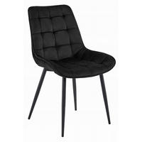 STUHL BARDI 1 Stück, Schwarz, Schwarz, mit Samtstoff gepolstert - Rosa, Holz/Textil (45/82/54cm) - Komodee