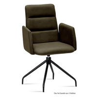 ARMLEHNSTUHL drehbar (4er-Set) Domona 52x92x60 Schwarz/Khaki - Dunkelgrün/Schwarz, Kunststoff (60/92/52cm) - 58aufmkessel
