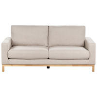 2-SITZER-SOFA beige/hellbraun Siggard - Hellbraun/Beige, Textil (184/84/92cm) - Beliani