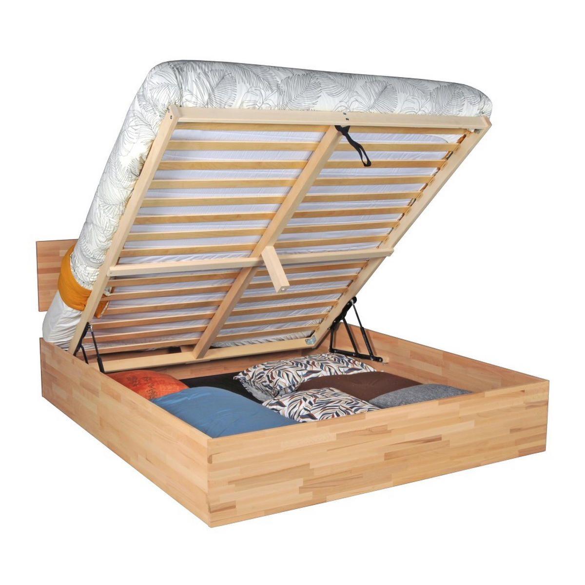 MASSIVHOLZBETT mit Bettkasten/ 180x200cm MILO - Buche geölt - Buchefarben, Holz (180/200cm) - Weber Industries