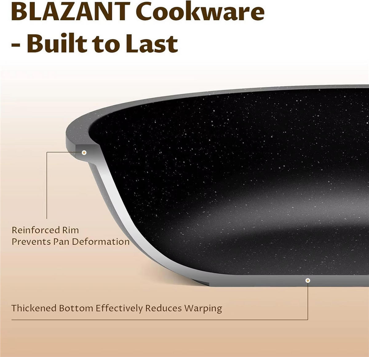 KOCHTOPFSET 10-teilig Induktion Antihaft Granit - Schwarz, Metall - Bextcok