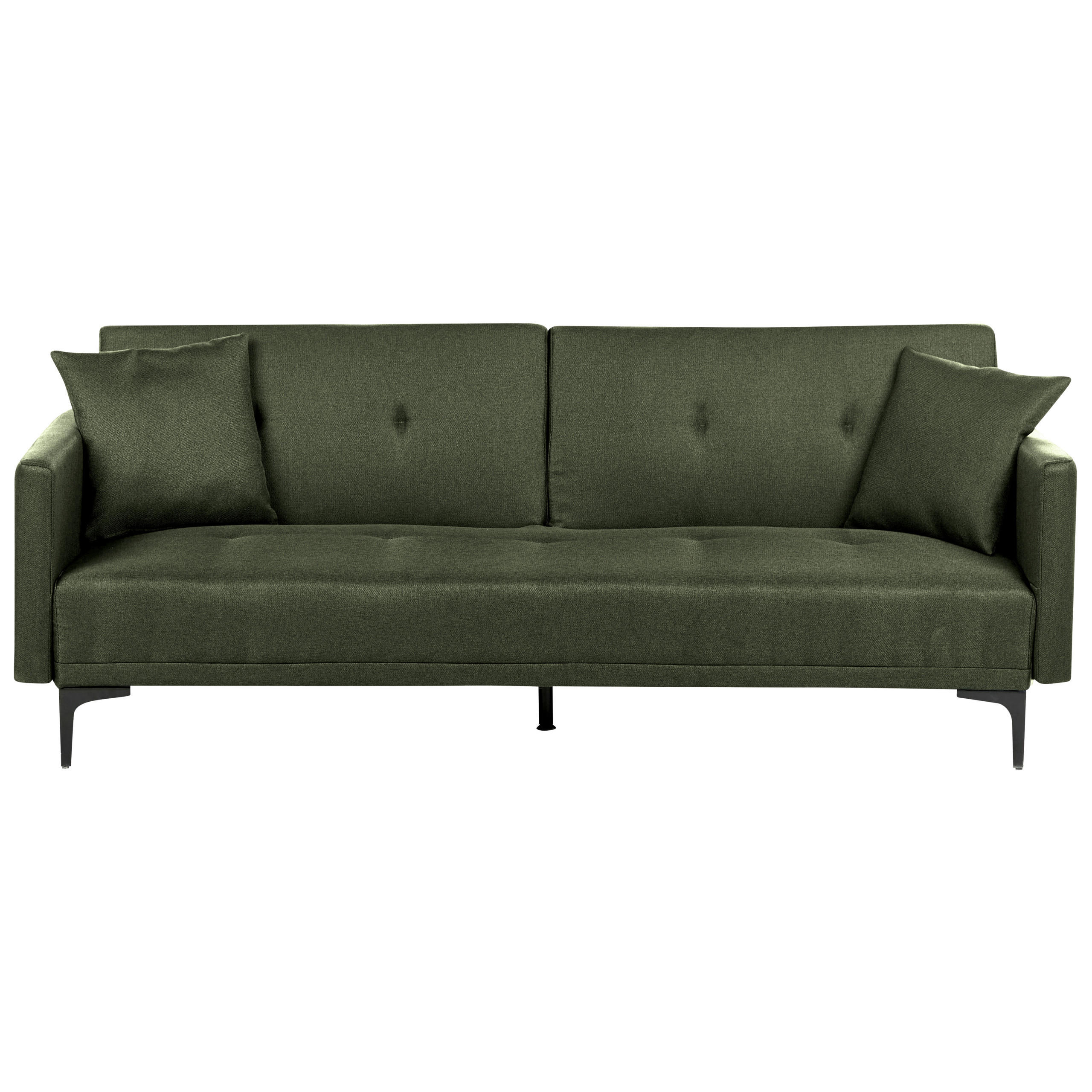 3-SITZER-SCHLAFSOFA dunkelgrün/schwarz Lucan - Schwarz/Grün, Textil (191/75/91cm) - Beliani