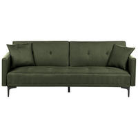 3-SITZER-SCHLAFSOFA dunkelgrün/schwarz Lucan - Schwarz/Grün, Textil (191/75/91cm) - Beliani