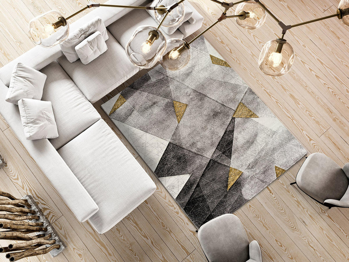 WEBTEPPICH Grau Bianca 140/200 cm - Silberfarben/Goldfarben, Naturmaterialien/Textil (140/200cm) - Atticgo