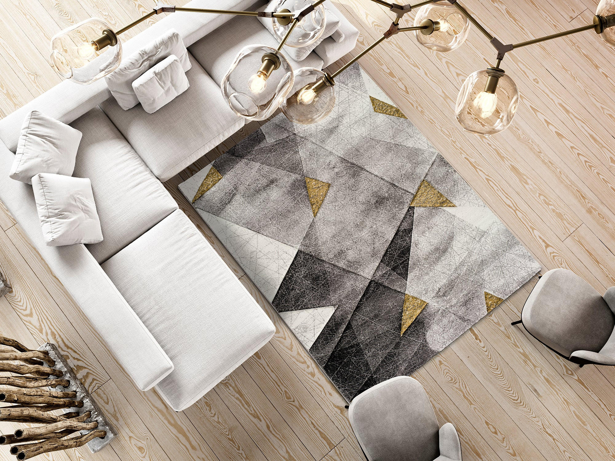 Thumbnail - Atticgo Webteppich, Grau, Silber, Gold, Textil, Abstrakt, Rechteckig, 160x230 cm, Oeko-Tex® Standard 100, in verschieden...