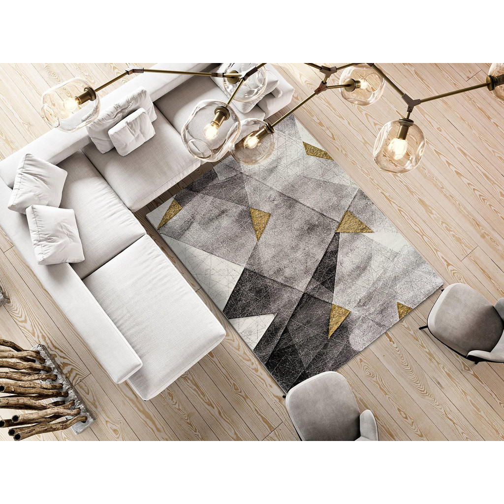 Thumbnail - Atticgo Webteppich, Grau, Silber, Gold, Textil, Abstrakt, Rechteckig, 60x120 cm, Oeko-Tex® Standard 100, in verschiedene...
