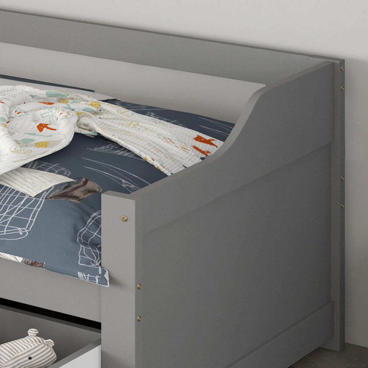 KINDERBETT COSMOS - Grau - Grau, Holz/Kunststoff - Home Deluxe