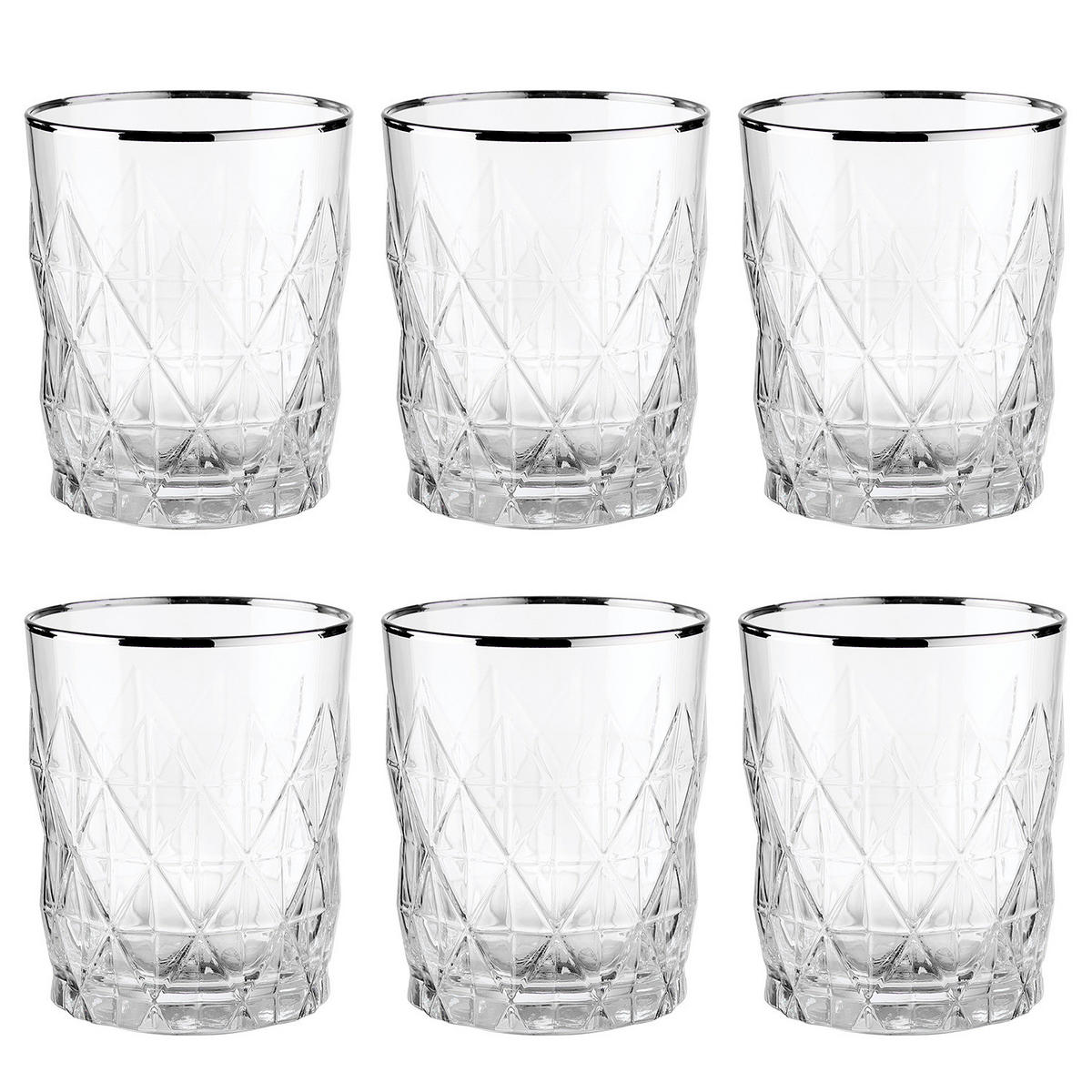 TRINKGLAS (6er Set) Upscale - Silbereichenfarben, Glas (0.34L) - BUTLERS