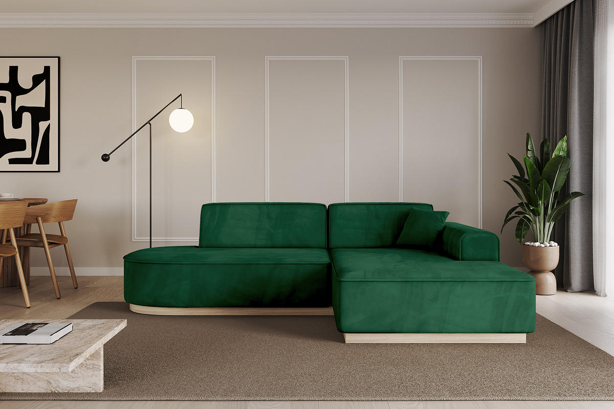 ECKSOFA Ottomane Rechts IREA-L1 - 234x171x83 cm Grün - Grün, Holzwerkstoff/Textil (171/234cm) - ALTDECOR