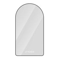 LED Badezimmerspiegel 120x70x3cm Schwarz-Silber,dimmbar,3 Farben,mit Entspiegelung & Temperatur-Anzeige - Silberfarben, Glas (3/120/70cm) - Modfu