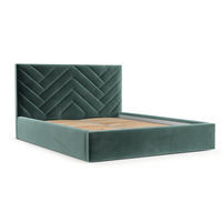 POLSTERBETT Arco 180/200 cm Türkis im Kronos Stoff - Türkis/Schwarz, Holz/Holzwerkstoff (180/200cm) - AltaBeds