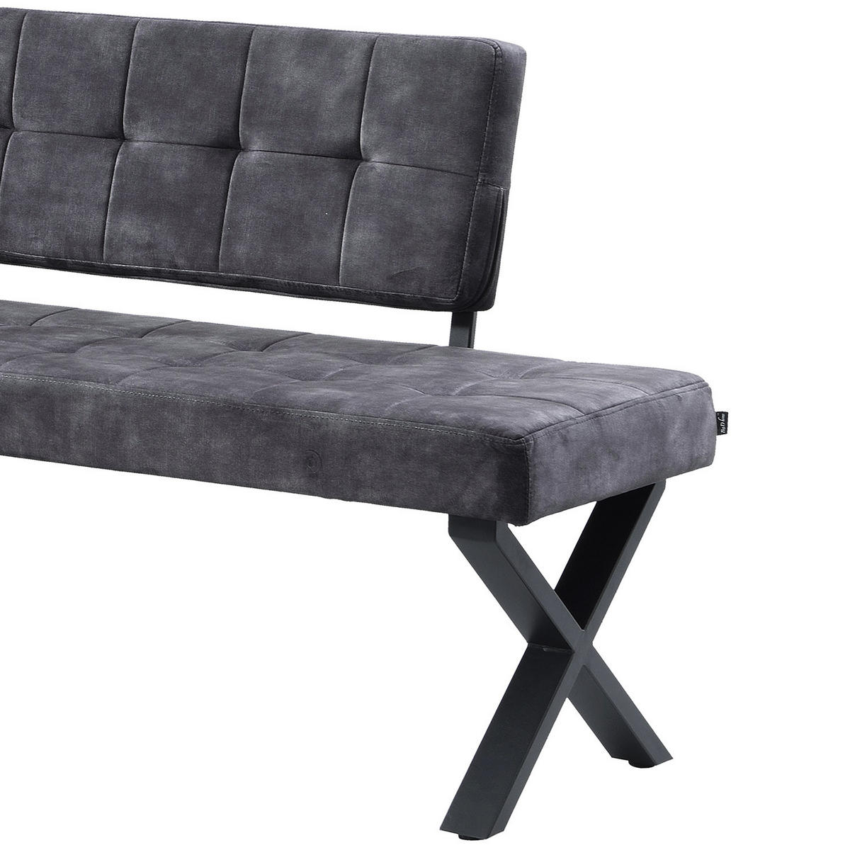 SITZBANK KAREN - Anthrazit, Metall (135/48/56cm) - B&D Home
