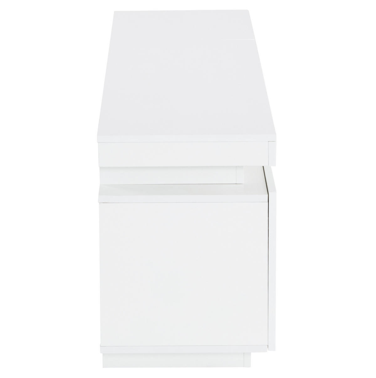 TV-LOWBOARD aus Spanplatte 170x35x50 cm Weiß mit LED-Beleuchtung, Stauraum und Kabelmanagement - Weiß, Holzwerkstoff (170/50/35cm) - IVMEU