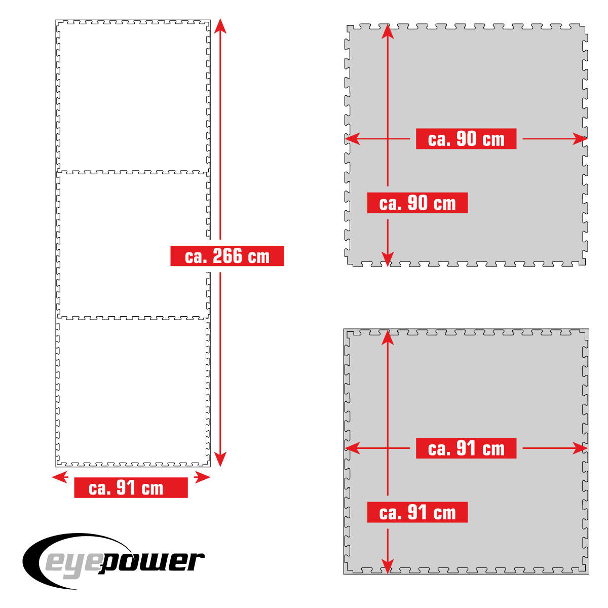 BODENSCHUTZMATTE 90x90x2,5 cm, Braun, 3er Set - Braun, Kunststoff (90/90cm) - eyepower