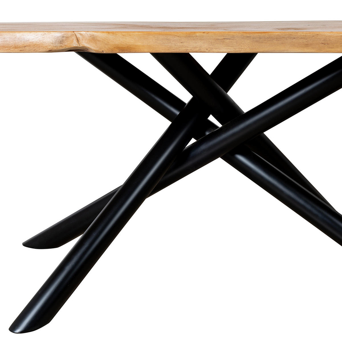 ESSTISCH - Schwarz/Akaziefarben, Holz/Metall (100/220/76cm) - home24