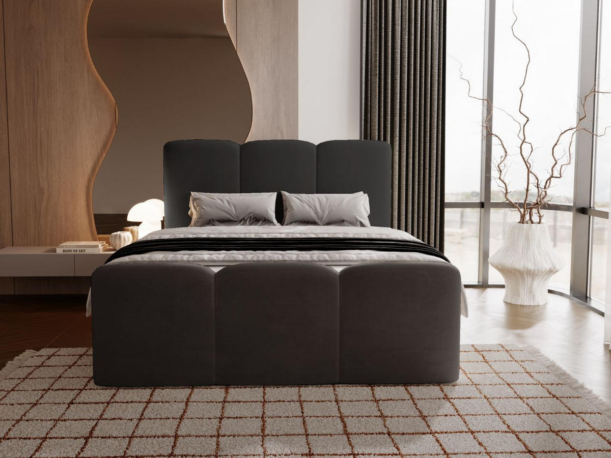 BOXBETT Campi 140x200 Schwarz - Schwarz, Holz/Textil (140/200cm) - Graingold