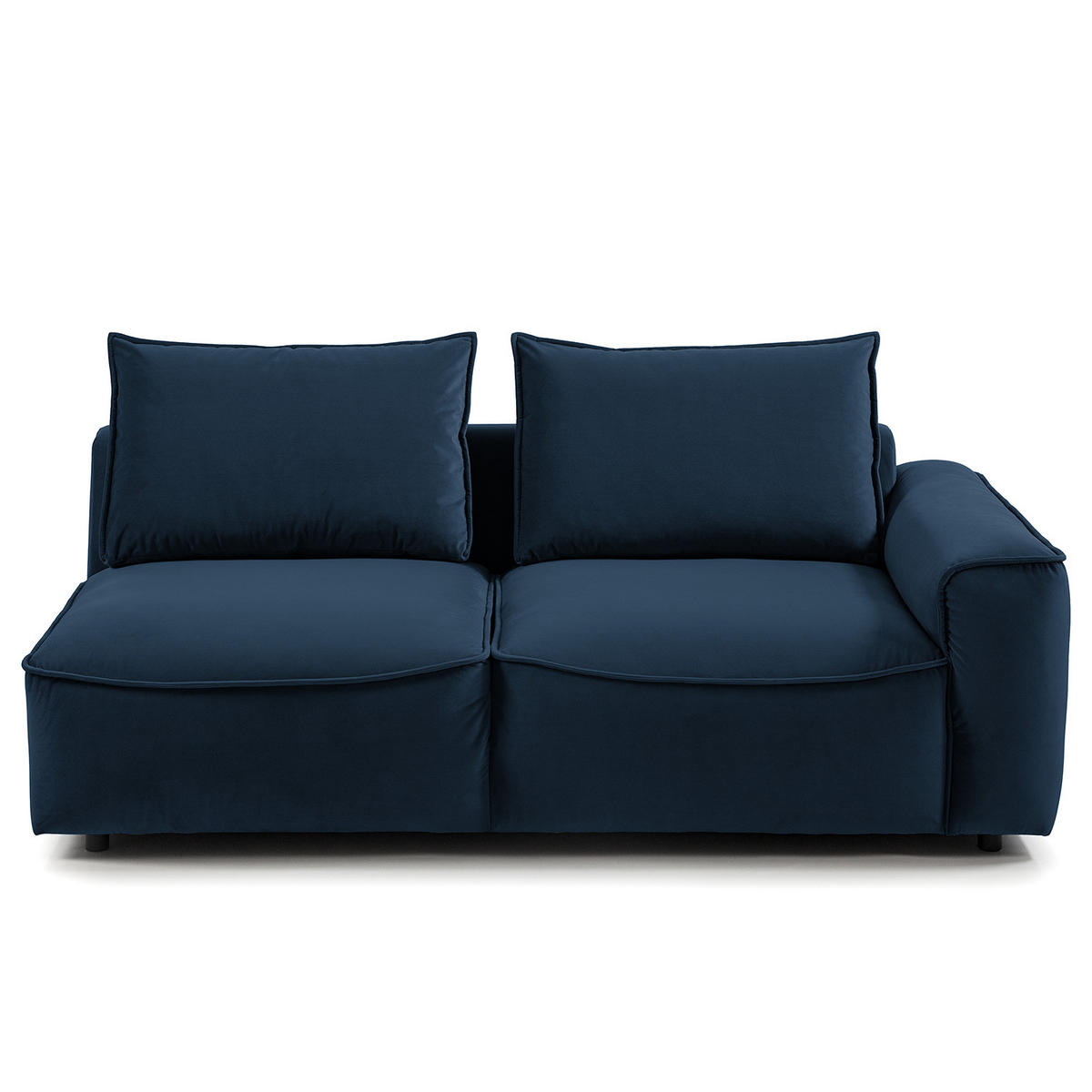 2,5-SITZER SOFA - modular - Schwarz/Dunkelblau, Holz/Kunststoff (189/80/99cm) - home24