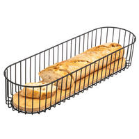 BROTKORB lang, Bambus/Metall schwarz - Schwarz, Metall (12.5/8.5/42cm) - eluno