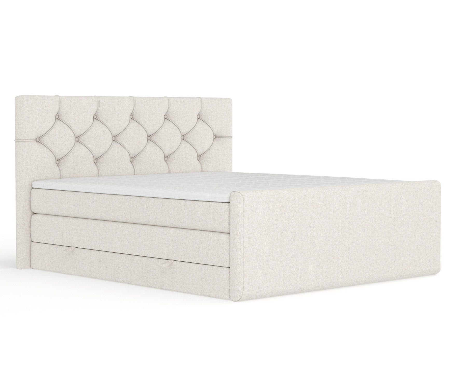 BOXSPRINGBETT Hugo Beige 160/200 cm - Beige/Schwarz, Holz/Holzwerkstoff (160/200cm) - Maison de Reve