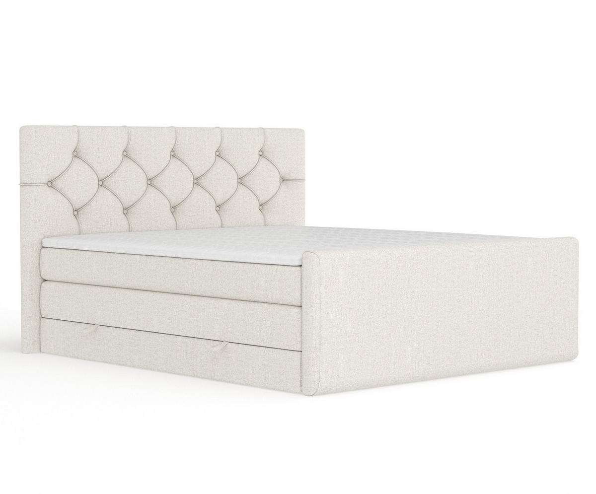 BOXSPRINGBETT Hugo Beige 160/200 cm - Beige/Schwarz, Holz/Holzwerkstoff (160/200cm) - Maison de Reve