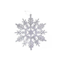 SCHNEEFLOCKE mit Glitzer 17,5 cm - Silberfarben, Kunststoff (17.5/17.5/1cm) - LAALU