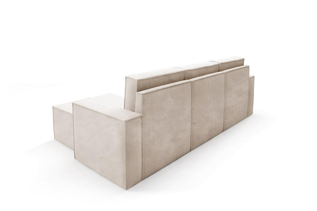 ECKSOFA Orto Beige, Dreisitzer Kordecksofa linke seite - Beige, Holzwerkstoff/Textil (180/142cm) - Bettso