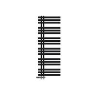 BADHEIZKÖRPER Iron EM 500x1400 mm Schwarz mit Ventil Durchgang - Schwarz, Metall (50/140/3cm) - LuxeBath