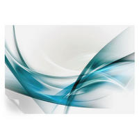 FOTOTAPETE 152x104 cm - Blaue Wellen - Weiß, Textil (152/104cm) - Wallfluent