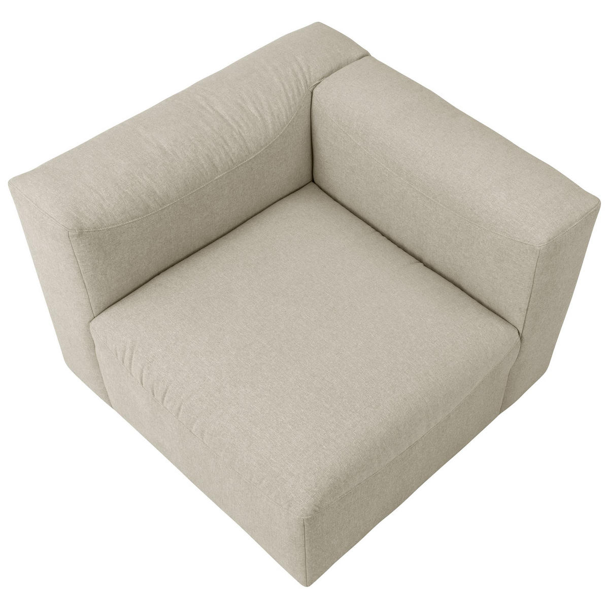 SOFA Element Armlehne links Kattrina Flachgewebe creme - Creme, Kunststoff (100/73/100cm) - 58aufmkessel
