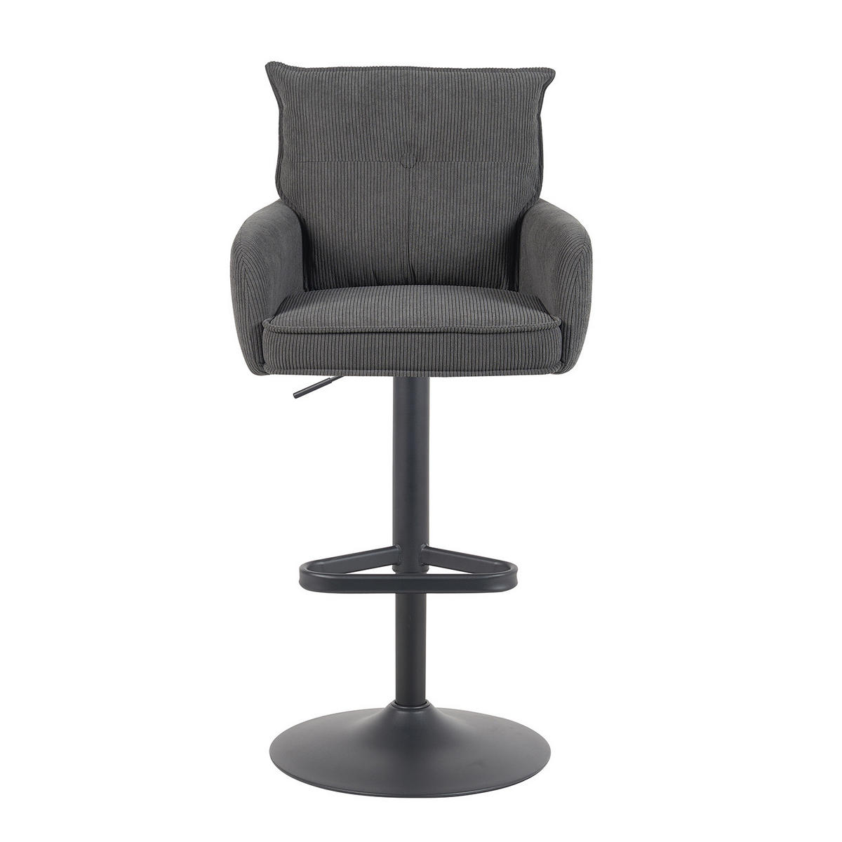 BARHOCKER Nova 2er-Set - Anthrazit/Schwarz, Textil/Metall (55/100/58cm) - DUBI Möbel