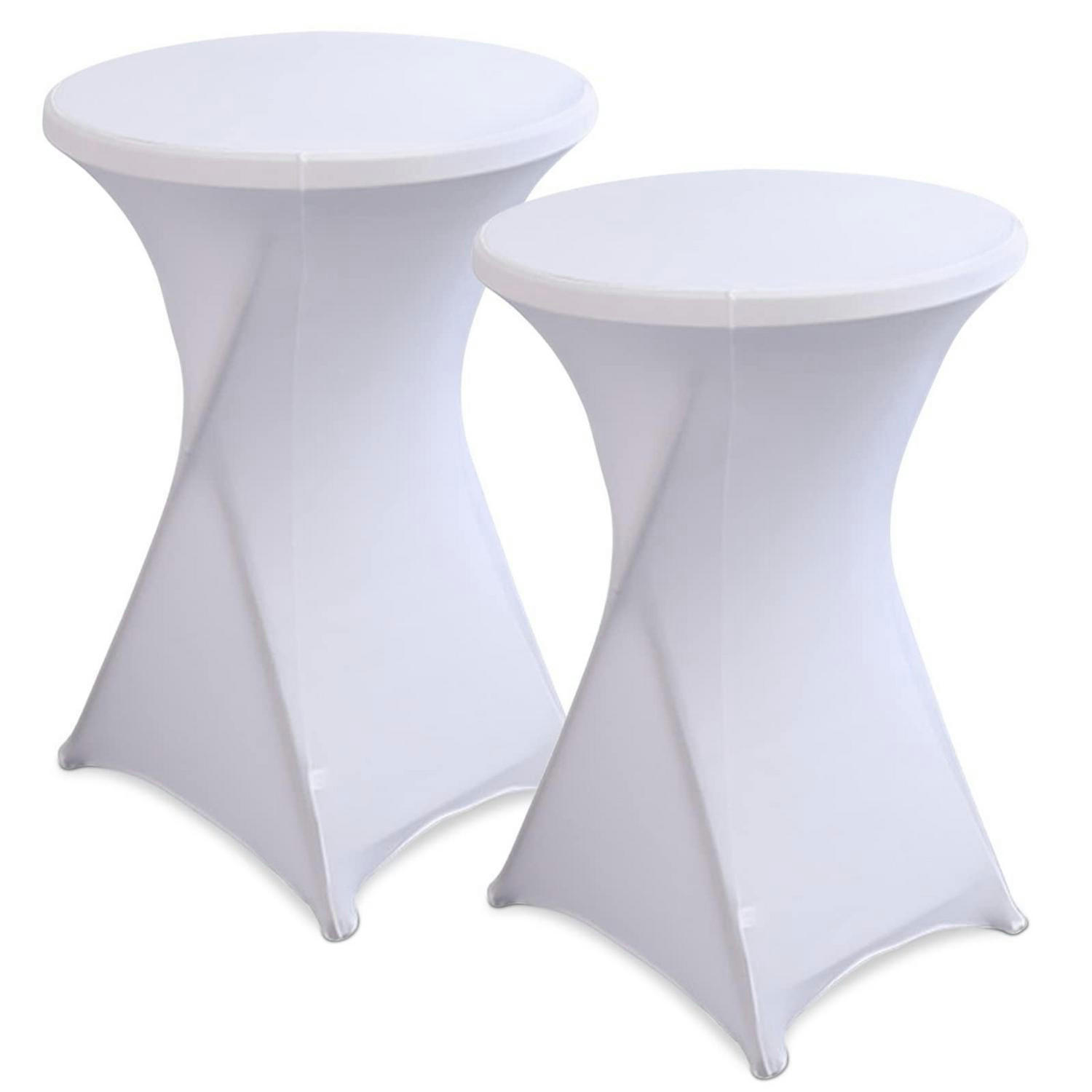 STEHTISCHHUSSE 2-teiliges Set für Ø 80-85 cm Weiß - Weiß, Textil (5/19cm)