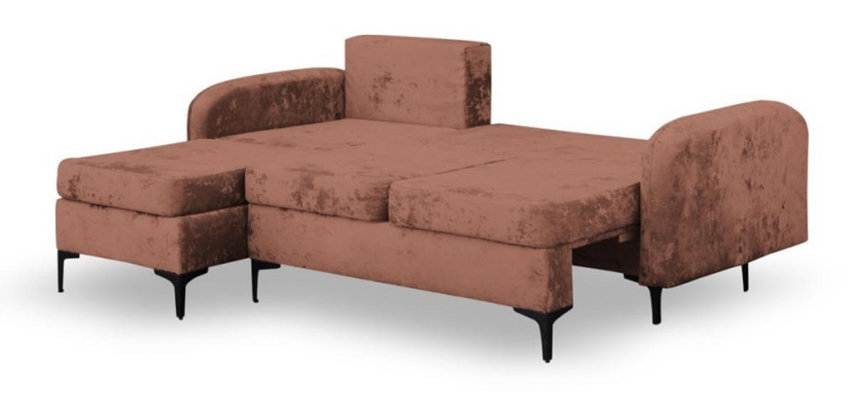 ECKSOFA Rosa VENI L Mit Schlaffunktion Links - Rosa, Textil (228/172cm) - Sepro Meble